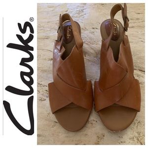 Clark’s Brown Sling  Back Sandals. Size 8.5
